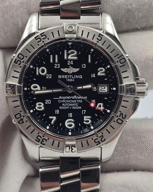 Breitling Superocean 42MM Black Dial Steel Bracelet (A17360)
