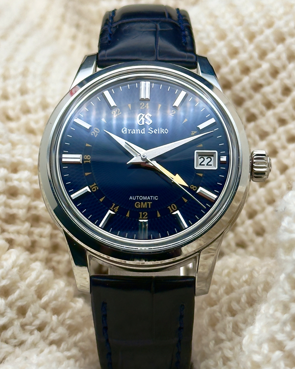 2026 Grand Seiko Elegance "Moondrop" 39.5MM Blue Dial Leather Strap (SBGM257)