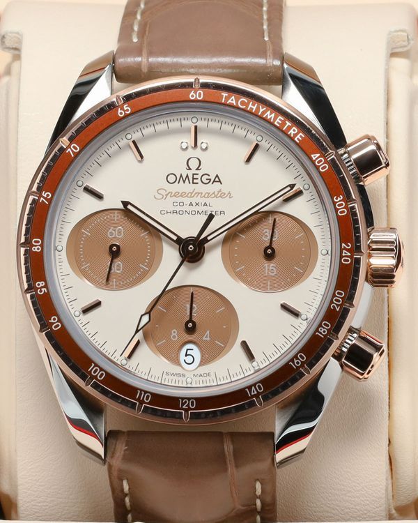 No Reserve - 2017 Omega Speedmaster 38MM Brown Dial Leather Strap (324.23.38.50.02.002)