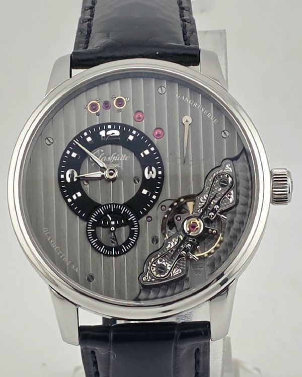 2023 Glashütte Original PanoInverse XL 42MM Silver Dial Leather Strap (1-66-06-04-22-05)