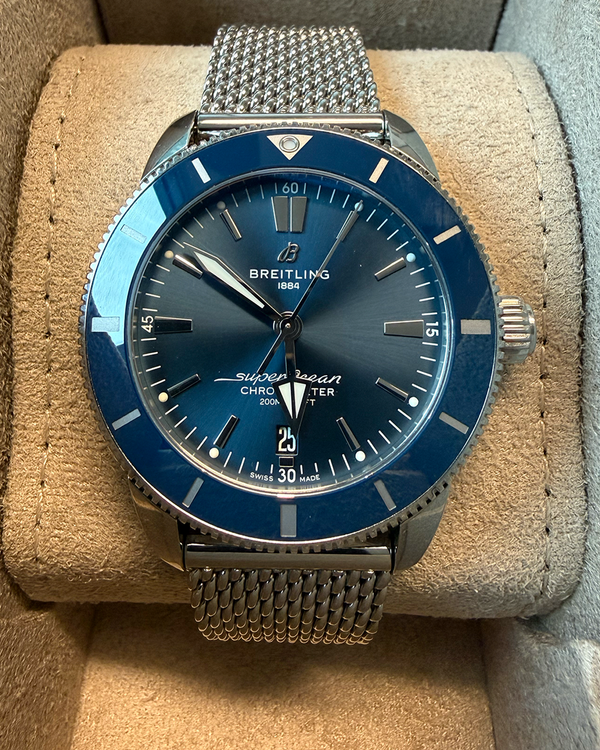 2022 Breitling Superocean Heritage 44MM Blue Dial Steel Bracelet (AB2030161C1A1)