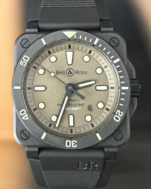 Bell & Ross BR 03-92 Diver "Military" L.E. 42MM Khaki Dial Rubber Strap (BR03-92-D-KA-CE/SRB)