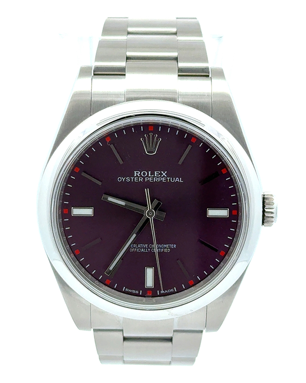 2015 Rolex Oyster Perpetual 39MM Purple Dial Oyster Bracelet (114300)