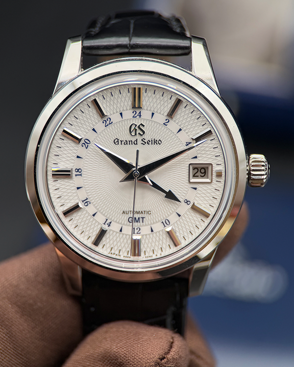 2025 Grand Seiko Elegance GMT 39.5MM Silver Dial Leather Strap (SBGM255G)