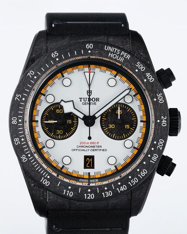 No Reserve - 2026 Tudor Black Bay Chrono "Carbon 26" L.E. 42MM White Dial Rubber Strap(M79377KN-0003)