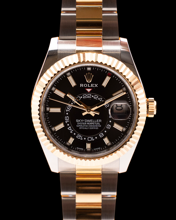 Rolex Sky-Dweller 42MM Black Dial Two-Tone Oyster Bracelet (326933)