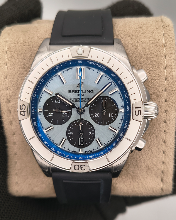 Breitling Chronomat B01 42MM Ice Blue Dial Rubber Strap (PB0134101C1S1)