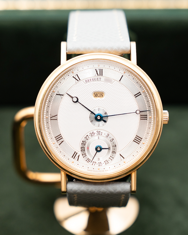2002 Breguet In Line Perpetual Calendar 36MM Silver Dial Leather Strap (7707BA)