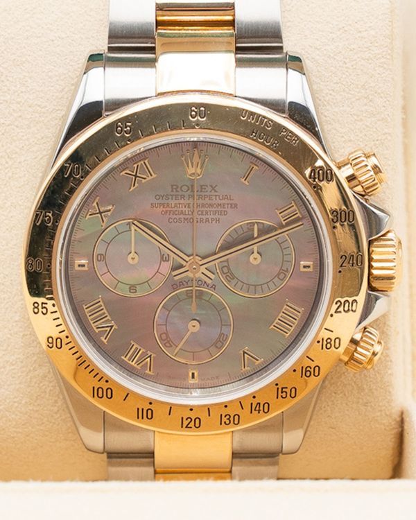 Rolex Cosmograph Daytona 40MM "Tahitian" Mother of Pearl Dial Two-Tone Oyster Bracele (116523)