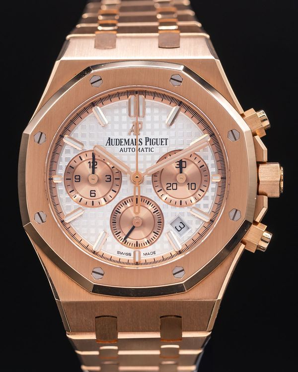 2021 Audemars Piguet Royal Oak Chronograph 38MM Silver Dial Rose Gold Bracelet (26315OR.OO.1256OR.01)