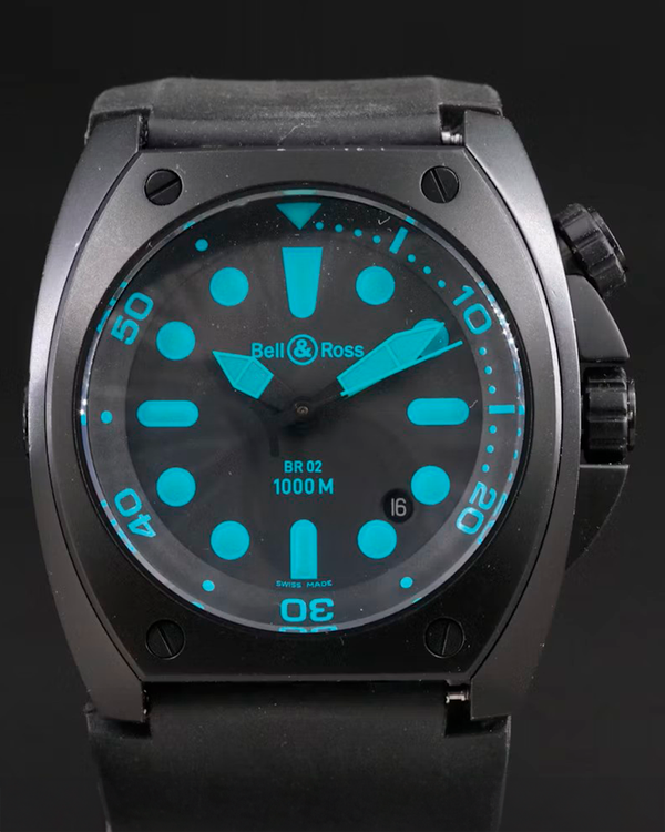 Bell & Ross Marine BR 02 44MM Black Dial Rubber Strap (02-20-S-00053)
