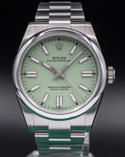 2025 Rolex Oyster Perpetual 41MM Pistachio Dial Oyster Bracelet (134300)