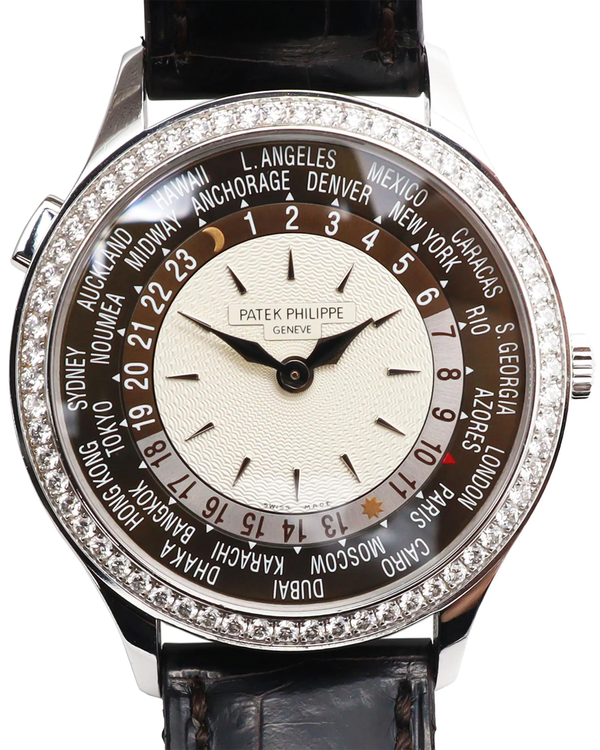 2011 Patek Philippe World Time 36MM White Dial Leather Strap (7130G-001)