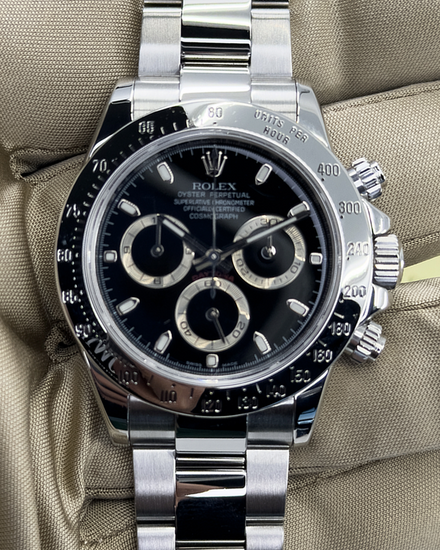 No Reserve - 2009 Rolex Cosmograph Daytona 40MM Black Dial Oyster Bracelet (116520)