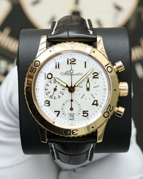 2010 Breguet Type XX - XXI - XXII 39.5MM White Dial Leather Strap (3820BR)
