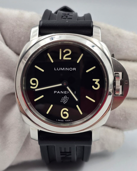 Panerai Luminor Base Logo 44MM Black Dial Rubber Strap (PAM01000)