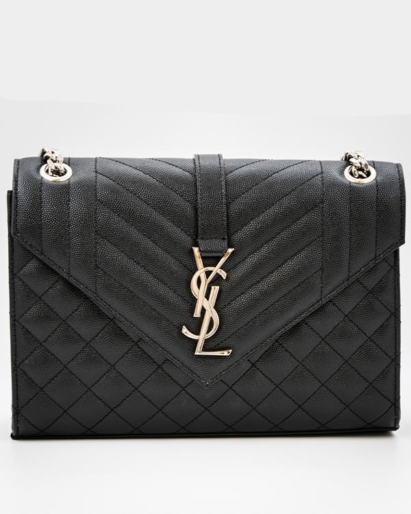 Saint Laurent Monogram 6.5 x 9.5 x 3IN Shoulder Bag Steel Hardware Leather Strap (Monogram)
