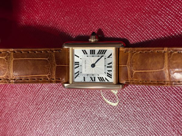 2025 Cartier Tank Louis Cartier 29.5MM Silver Dial Leather Strap (WGTA0010)