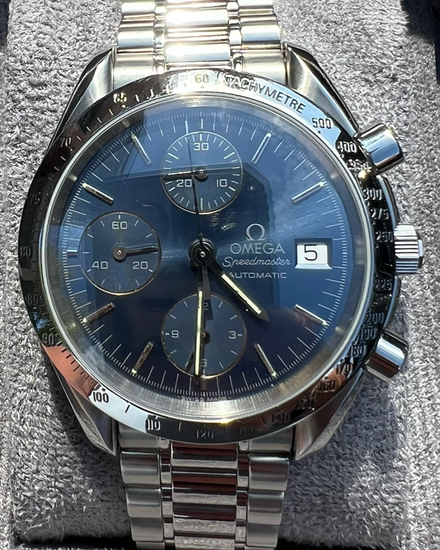 Omega Speedmaster Date 39MM Blue Dial Steel Bracelet (3511.80.00)