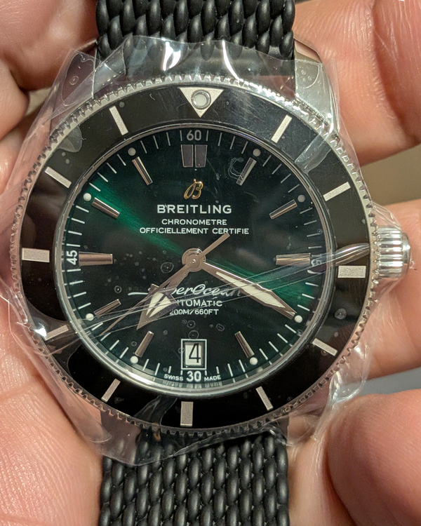 Breitling Superocean Heritage II 42MM Green Dial Rubber Strap (AB2010)