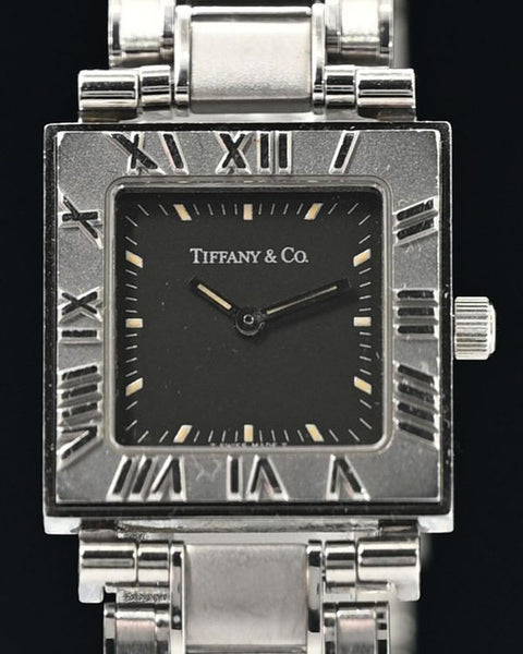 ティファニー No Reserve - Tiffany & Co. Atlas 28MM Quartz Black Dial Steel