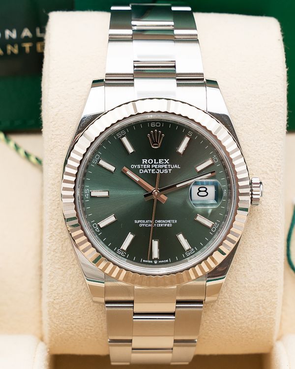2022 Rolex Datejust 41MM Green Dial Oyster Bracelet (126334)