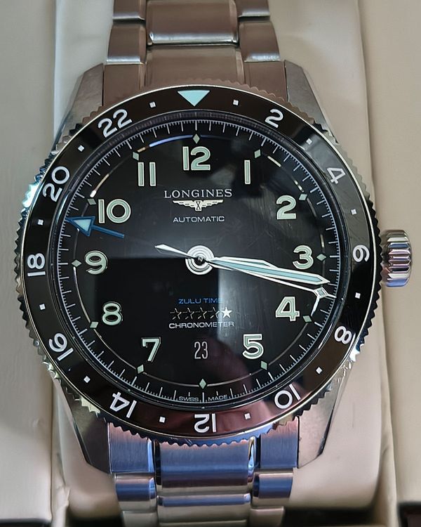 2023 Longines Spirit Zulu Time GMT 42MM Black Dial Steel Bracelet (L3.812.4.53.6)