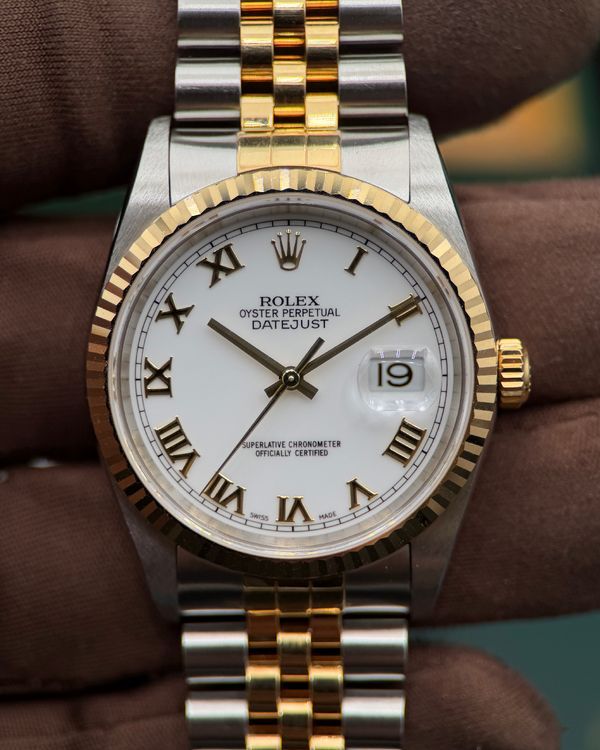2003 Rolex Datejust 36MM White Dial Two-Tone Jubilee Bracelet (16233)