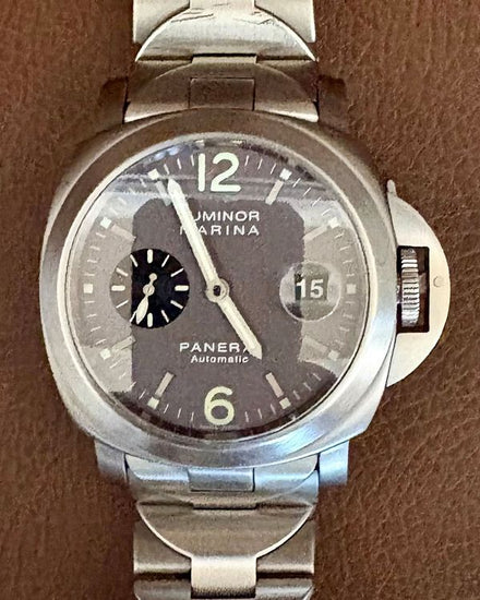 2002 Panerai Luminor 44MM Grey Dial Titanium Bracelet (PAM00091)
