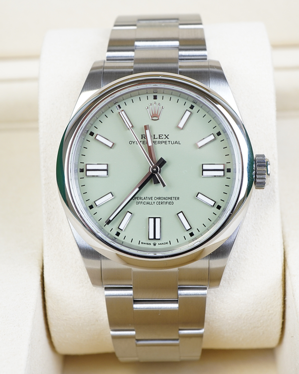 2025 Rolex Oyster Perpetual 41MM Pistachio Dial Oyster Bracelet (134300)