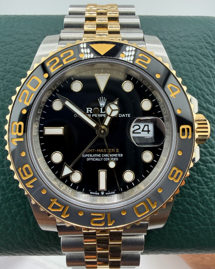 2026 Rolex GMT-Master II "Bumblebee" 40MM Black Dial Two-Tone Jubilee Bracelet (126713GRNR)