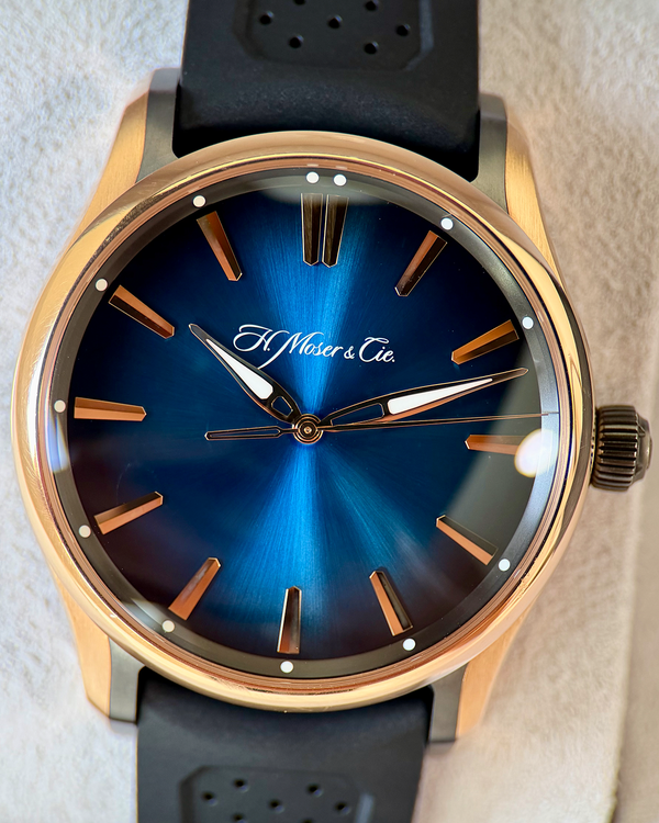 2023 H. Moser & Cie Pioneer 42.8MM Blue Dial Rubber Strap (3200-0903)