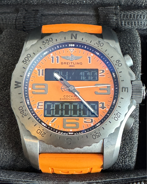 2019 Breitling Cockpit B50 46MM Quartz Night Mission Black Dial Rubber Strap (VB5010)