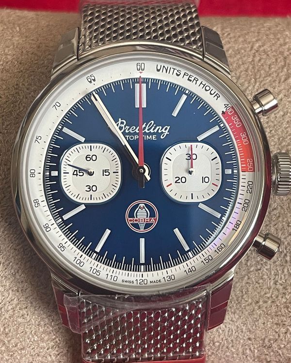 Breitling Top Time B01 "Shelby" 41MM Blue Dial Steel Bracelet (AB0176)