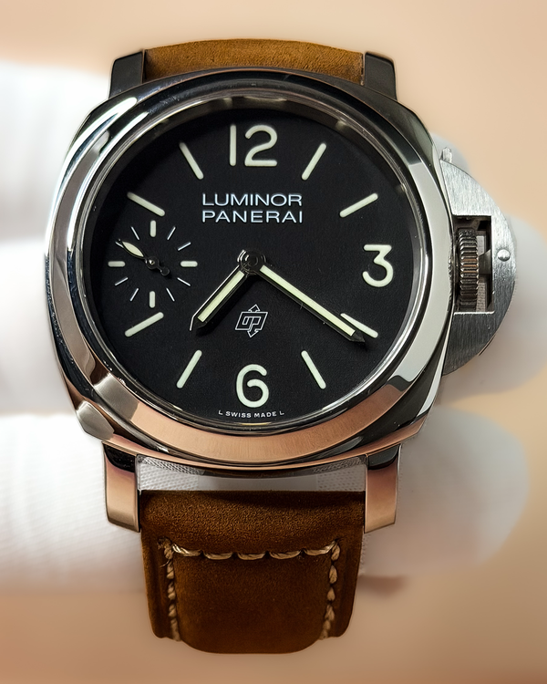 2021 Panerai Luminor Base Logo 44MM Black Dial Aftermarket Leather Strap (PAM01084)