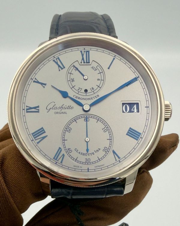 2023 Glashütte Original Senator Chronometer 42MM Silver Dial Leather Strap (1-58-08-01-04-61)