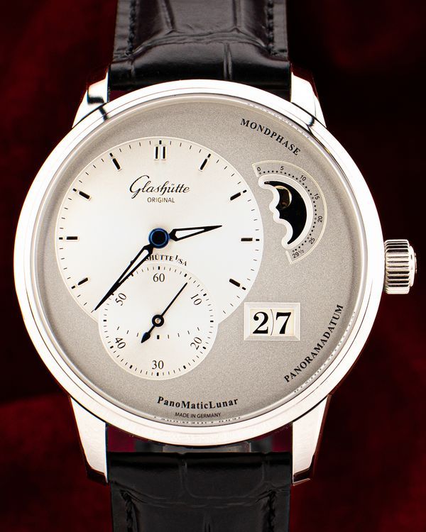 2025 Glashütte Original PanoMaticLunar 40MM Silver Dial Leather Strap (1-90-02-42-32-61)