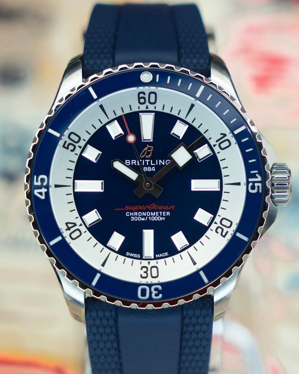 2026 Breitling Superocean 42MM Blue Dial Rubber Strap (A17375E71C1S1)