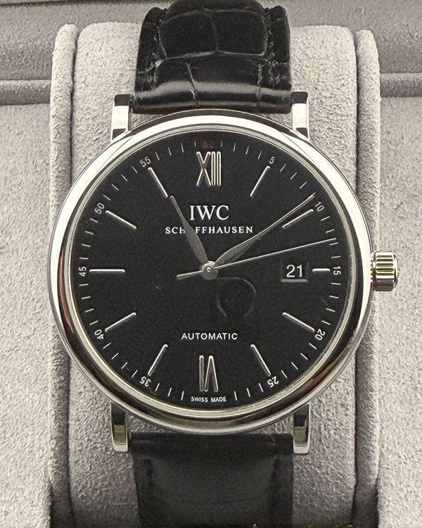 2017 IWC Schaffhausen Portofino 40MM Black Dial Leather Strap (IW356502)