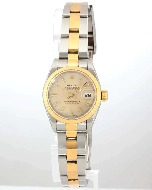 No Reserve - 1999 Rolex Lady-Datejust 26MM Champagne Dial Two-Tone Oyster Bracelet (69173)
