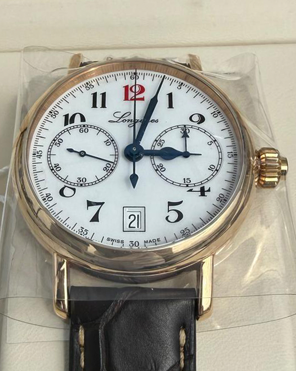 Longines Heritage Monopusher "180th Anniversary" L.E. 40MM White Dial Leather Strap (L2.775.8.23.3)