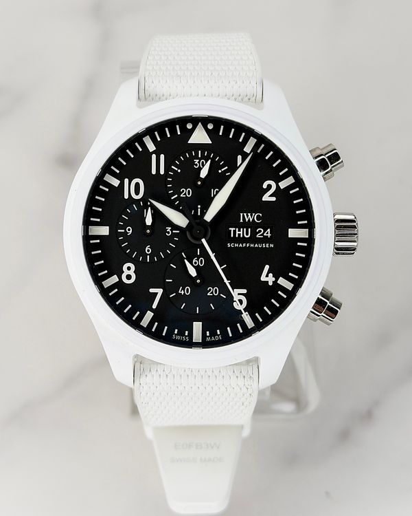 No Reserve - 2024 IWC Schaffhausen Pilot Chronograph Top Gun "Lake Tahoe" 44MM Black Dial Rubber Strap (IW389105)