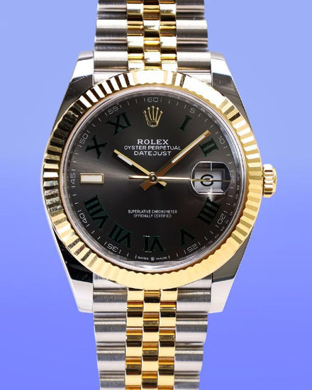 No Reserve - 2025 Rolex Datejust "Wimbledon" 41MM Slate Dial Two-Tone Jubilee Bracelet (126333)