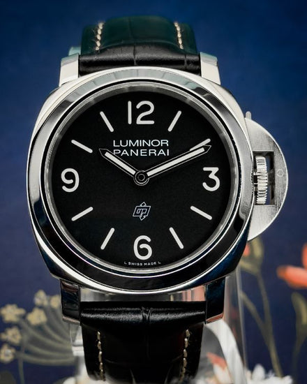 2022 Panerai Luminor Base Logo 44MM Black Dial Leather Strap (PAM01086)