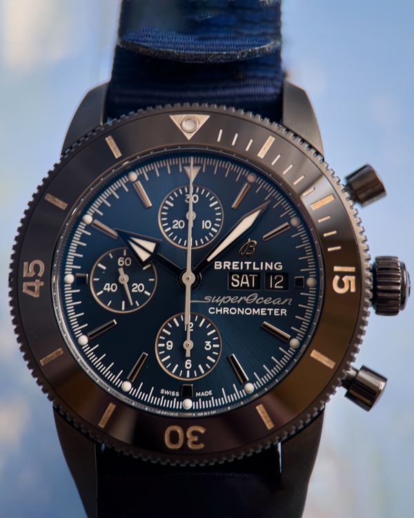 2024 Breitling Superocean Heritage II Chronograph 44MM Blue Dial Textile Strap (M133132A1C1W1)