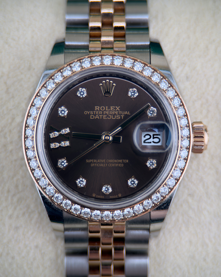 2021 Rolex Lady-Datejust 28MM Chocolate Dial Two-Tone Jubilee Bracelet (279381RBR)