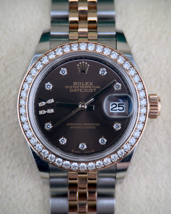 2021 Rolex Lady-Datejust 28MM Chocolate Dial Two-Tone Jubilee Bracelet (279381RBR)