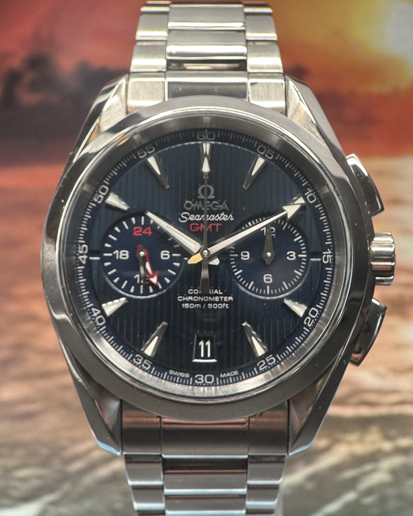2016 Omega Seamaster Aqua Terra 150M Chronograph GMT 43MM Blue Dial Steel Bracelet (231.10.43.52.03.001)