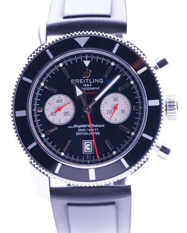 2010 Breitling Superocean Heritage 125th Anniversary L.E. 46MM Black "Volcano" Dial Rubber Strap (A23320)