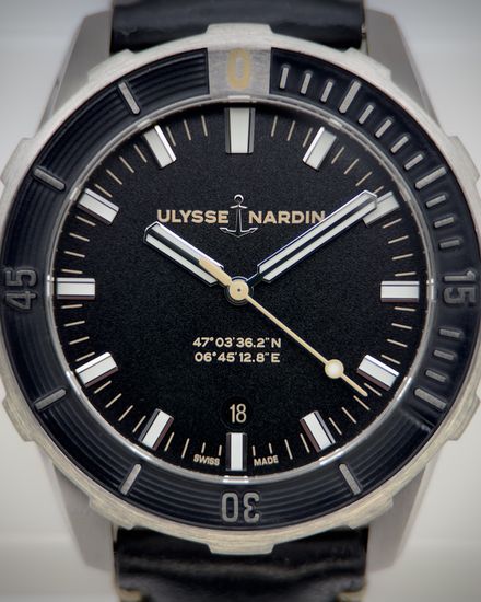 2022 Ulysse Nardin Diver 42MM Black Dial Leather Strap (8163-175/92)